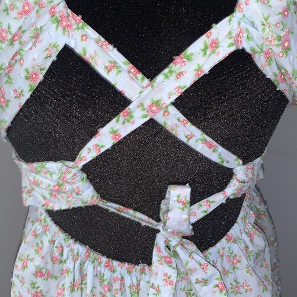 🆕- BeBop White Floral Puff Sleeve Mini Dress - Picture 9 of 12